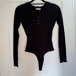 Madewell Knit Bodysuit Black